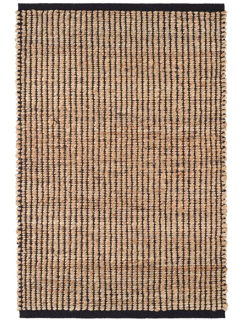 Annie Selke Gridwork Handwoven Jute Rug | Black Rug Size 2'6"x8'